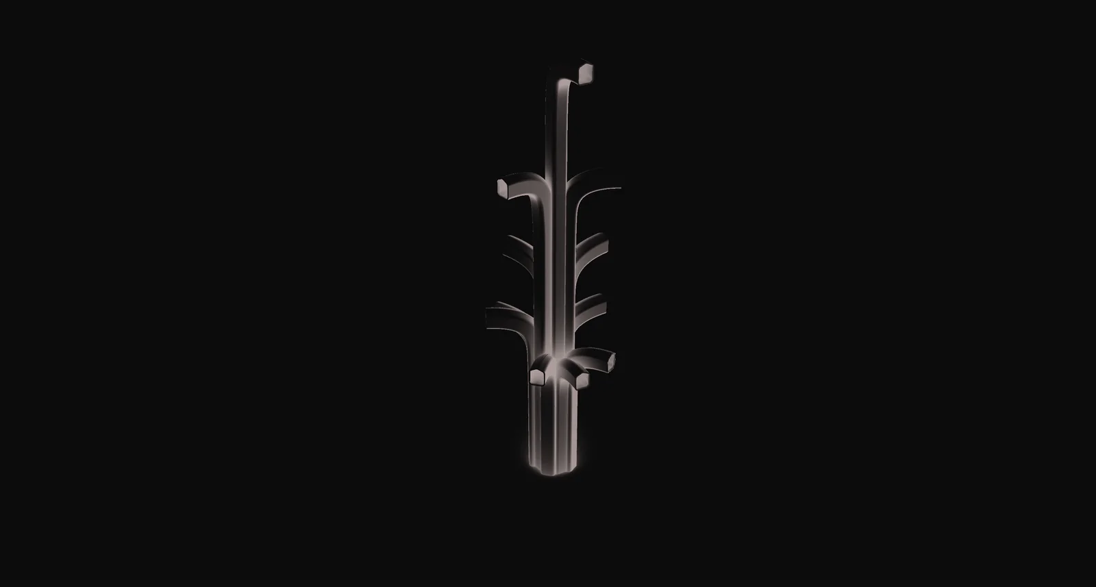 Branching parametric stand object render.