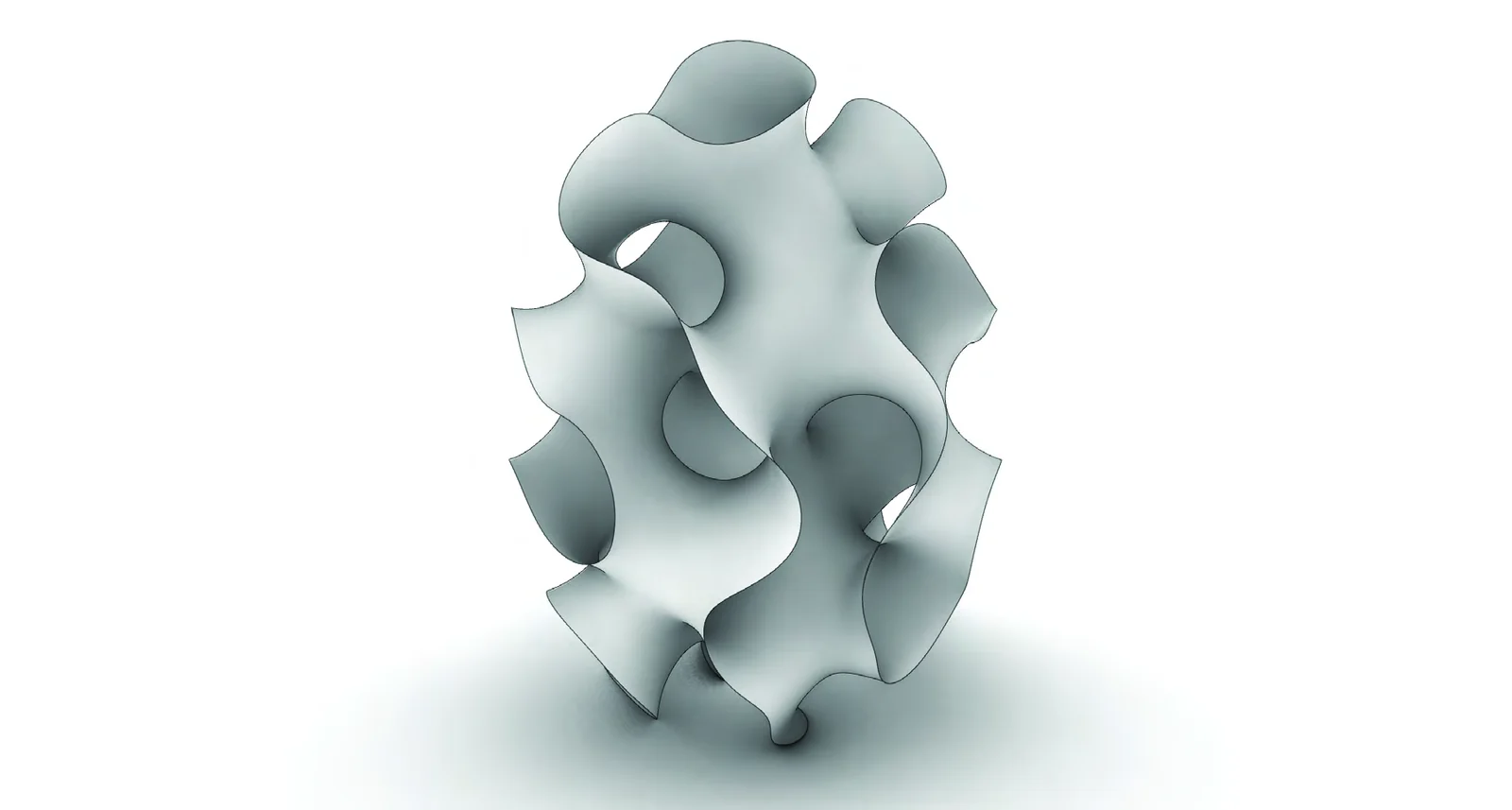 Smooth parametric form with repeated organic openings.